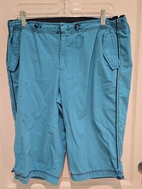 Women's Light Blue Casual Cargo Capris